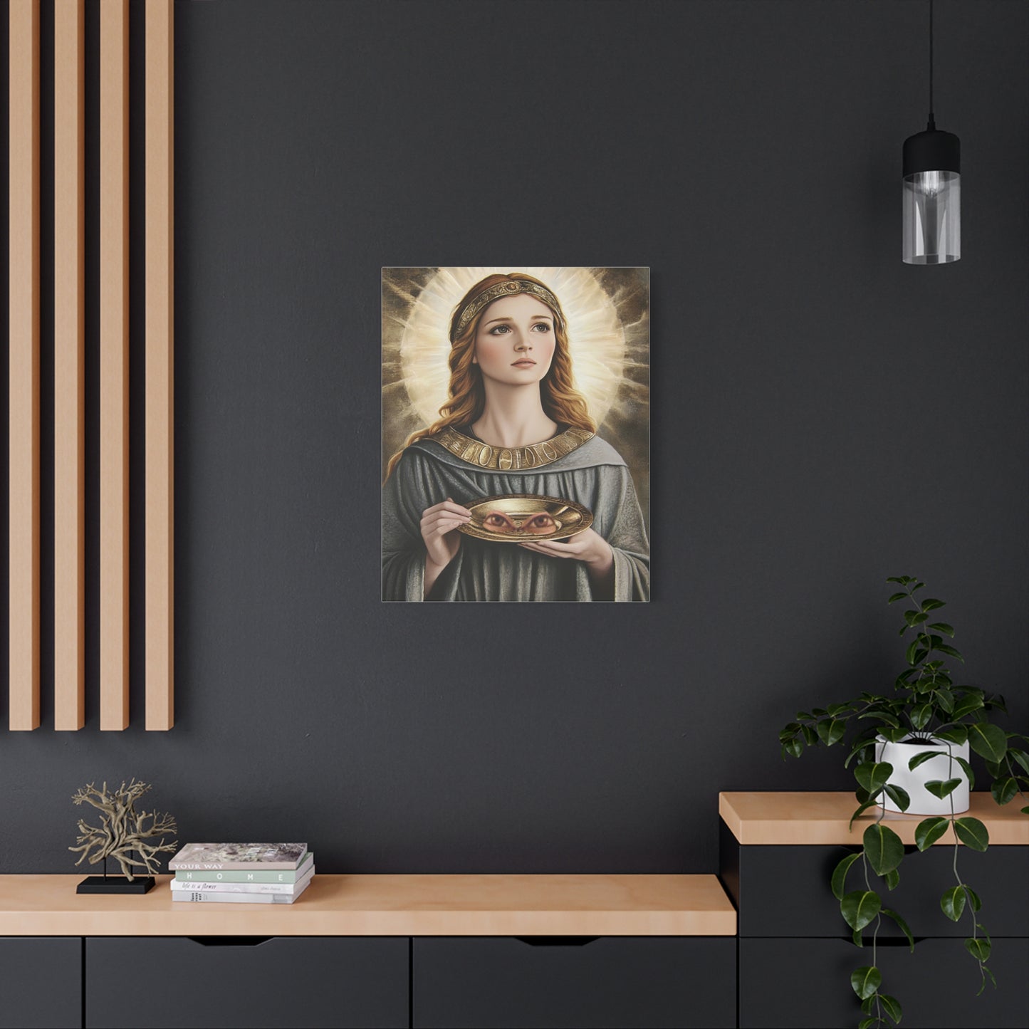 St. Lucy Catholic Canvas Wall Art, Christian Decor