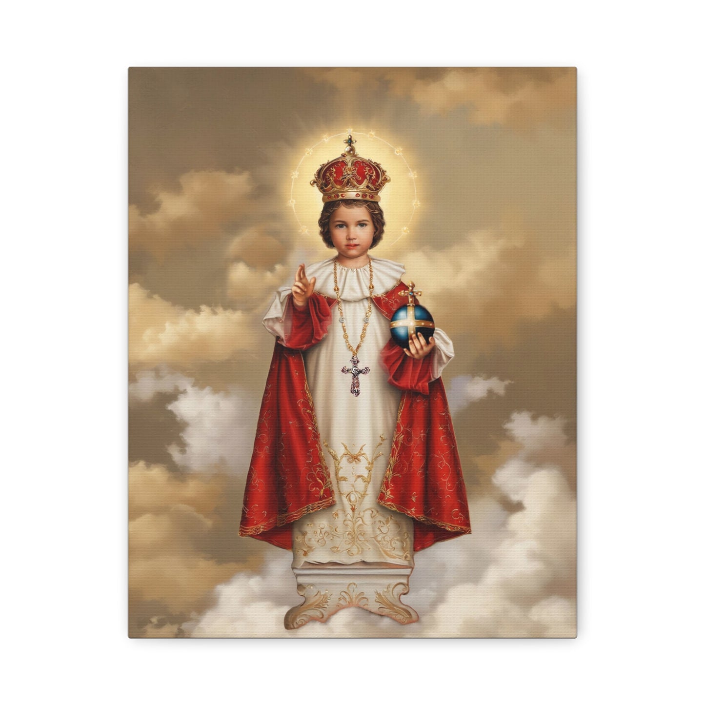 Infant Jesus of Prague Catholic Canvas Wall Art, Christian Decor