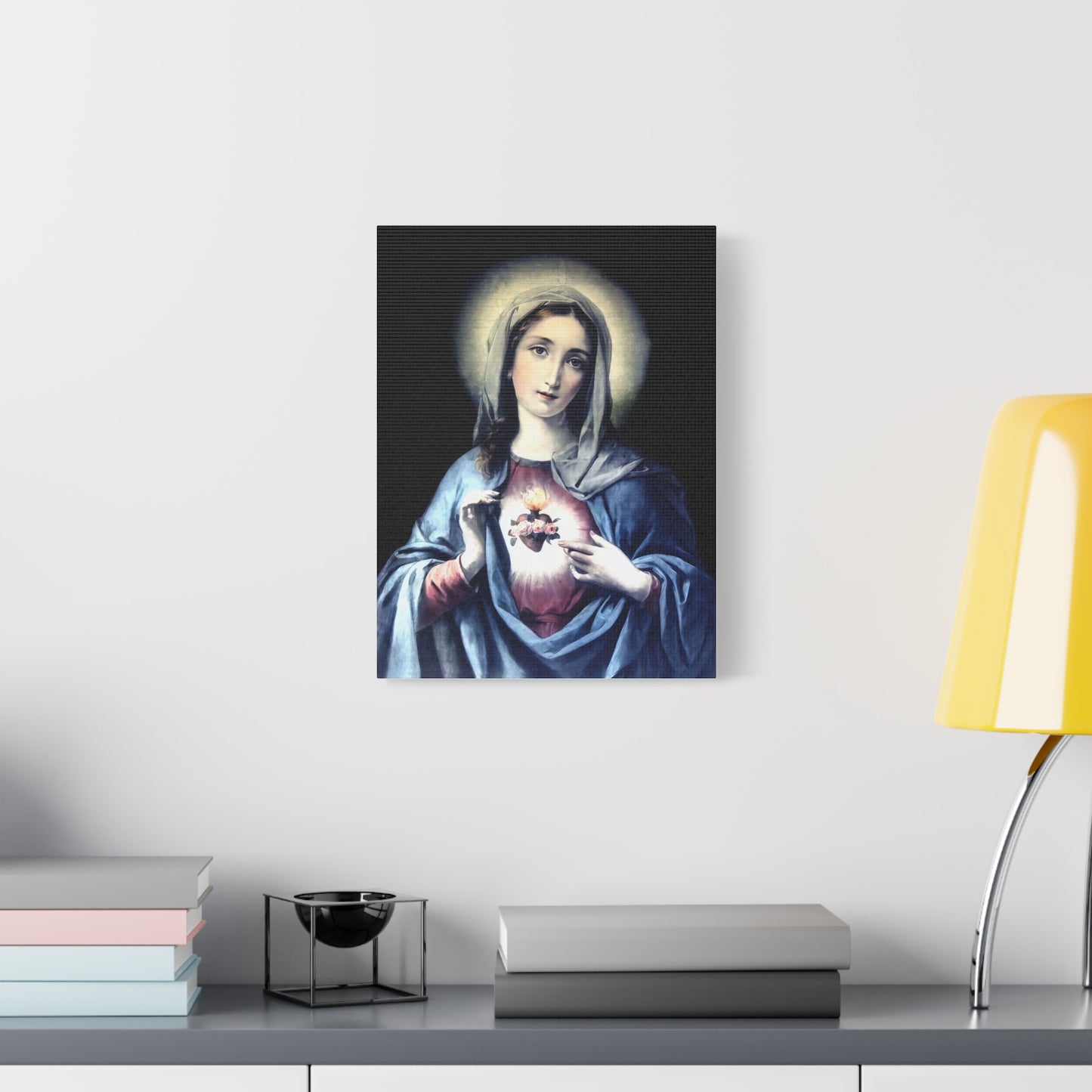 Ready to Hang - Immaculate Heart Virgin Mary Catholic Canvas Wall Art, Christian Decor