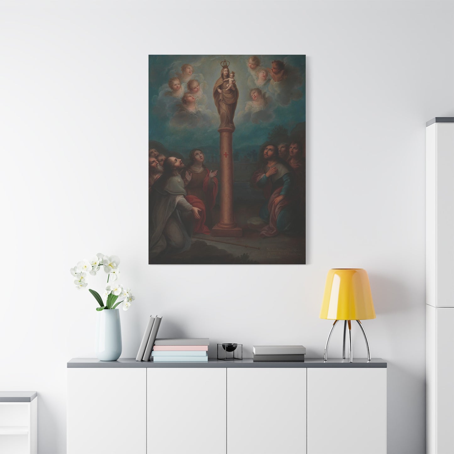The Apparition of the Virgin of El Pilar to St. James Catholic HQ Print on Canvas Ready To Hang - Virgin Mary Canvas
