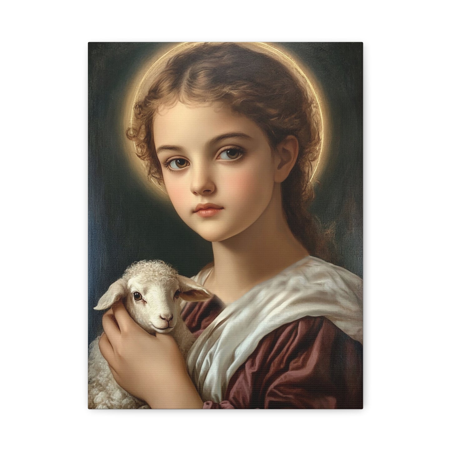 St. Agnes Catholic Canvas Wall Art, Christian Decor