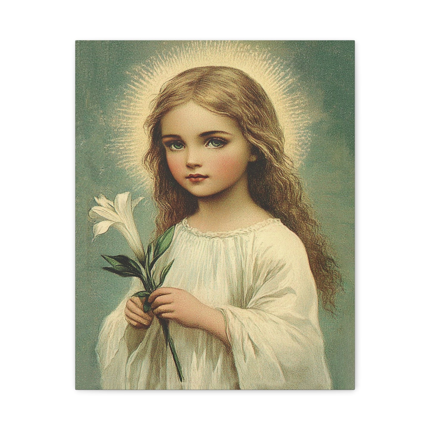 Child Mary Catholic Canvas Wall Art, Christian Decor