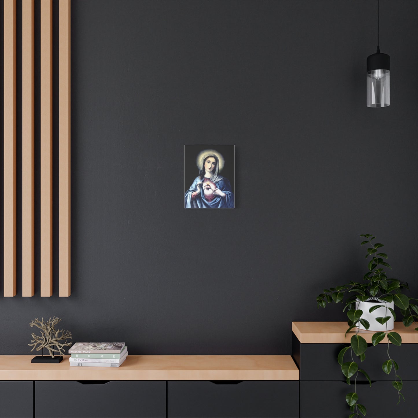 Ready to Hang - Immaculate Heart Virgin Mary Catholic Canvas Wall Art, Christian Decor