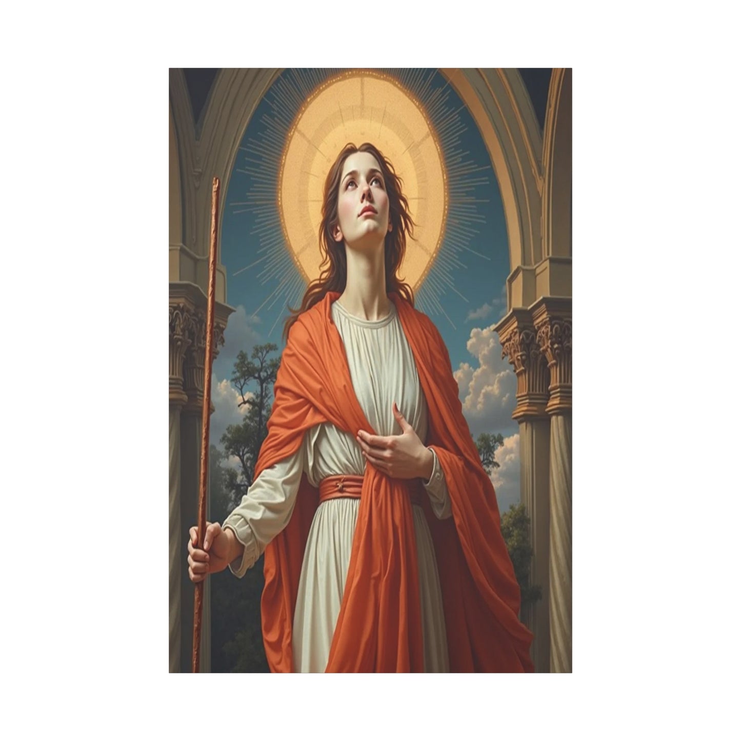 St Bibiana Canvas Print, Catholic Decor Wall, Gift Religious Christian