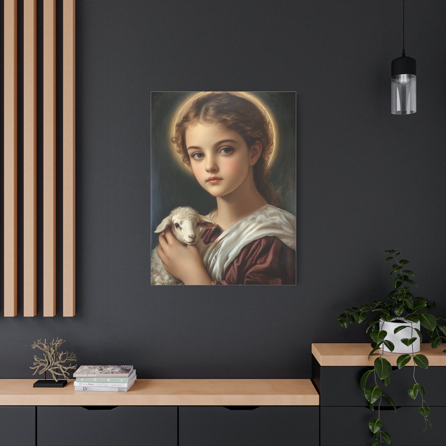 St. Agnes Catholic Canvas Wall Art, Christian Decor