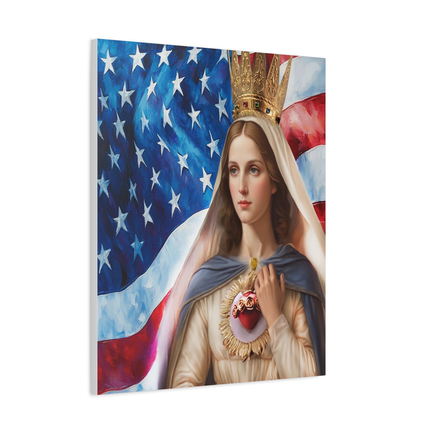 Ready to Hang - Mary Our Lady of America Catholic Canvas Wall Art, Christian Decor