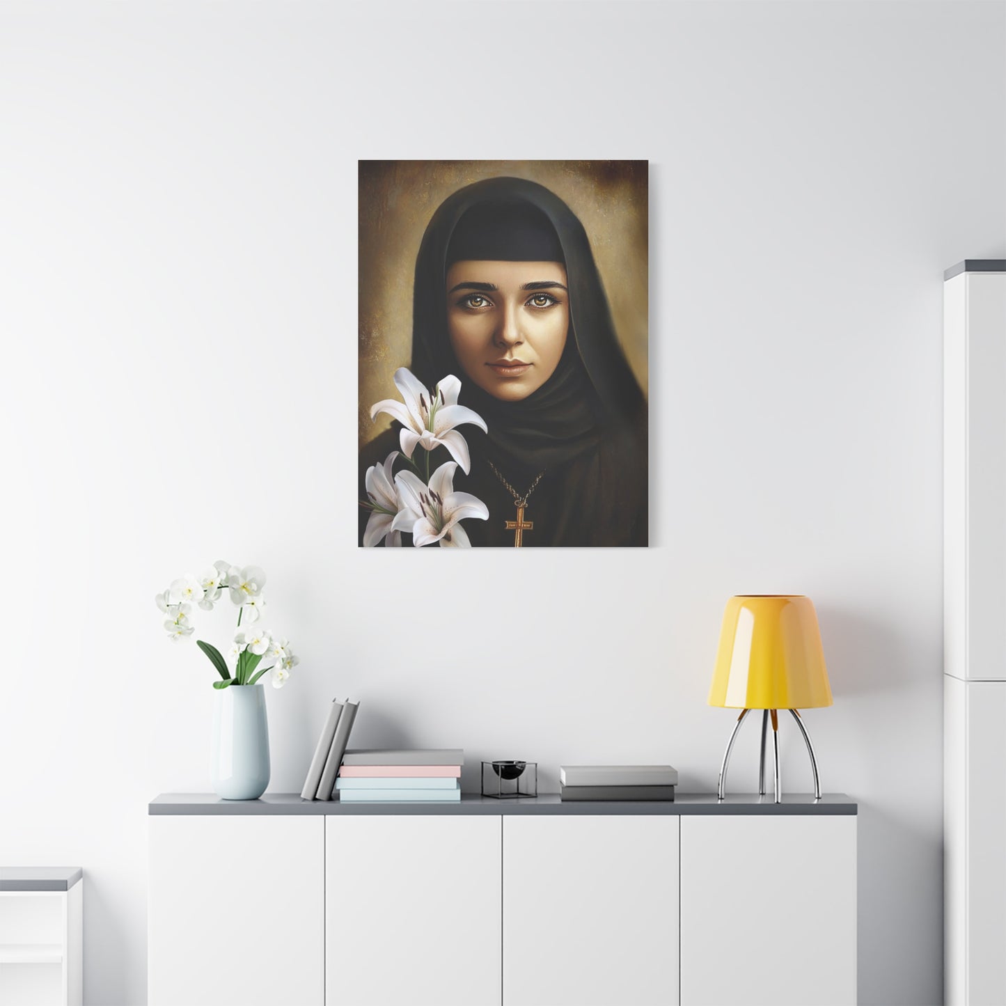 Ready To Hang - St. Rafqa Rebecca Catholic Canvas Wall Art, Christian Decor