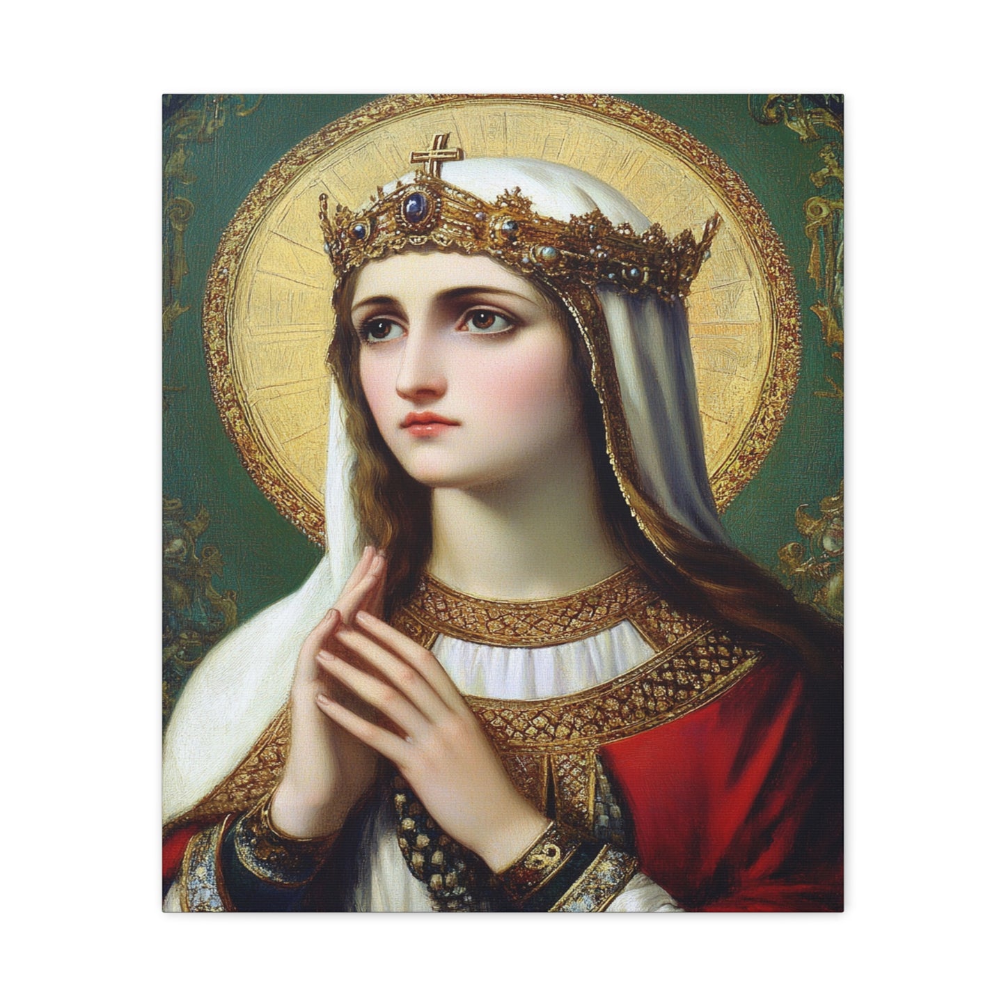 St. Elizabeth of Hungary Catholic Canvas Wall Art, Christian Decor