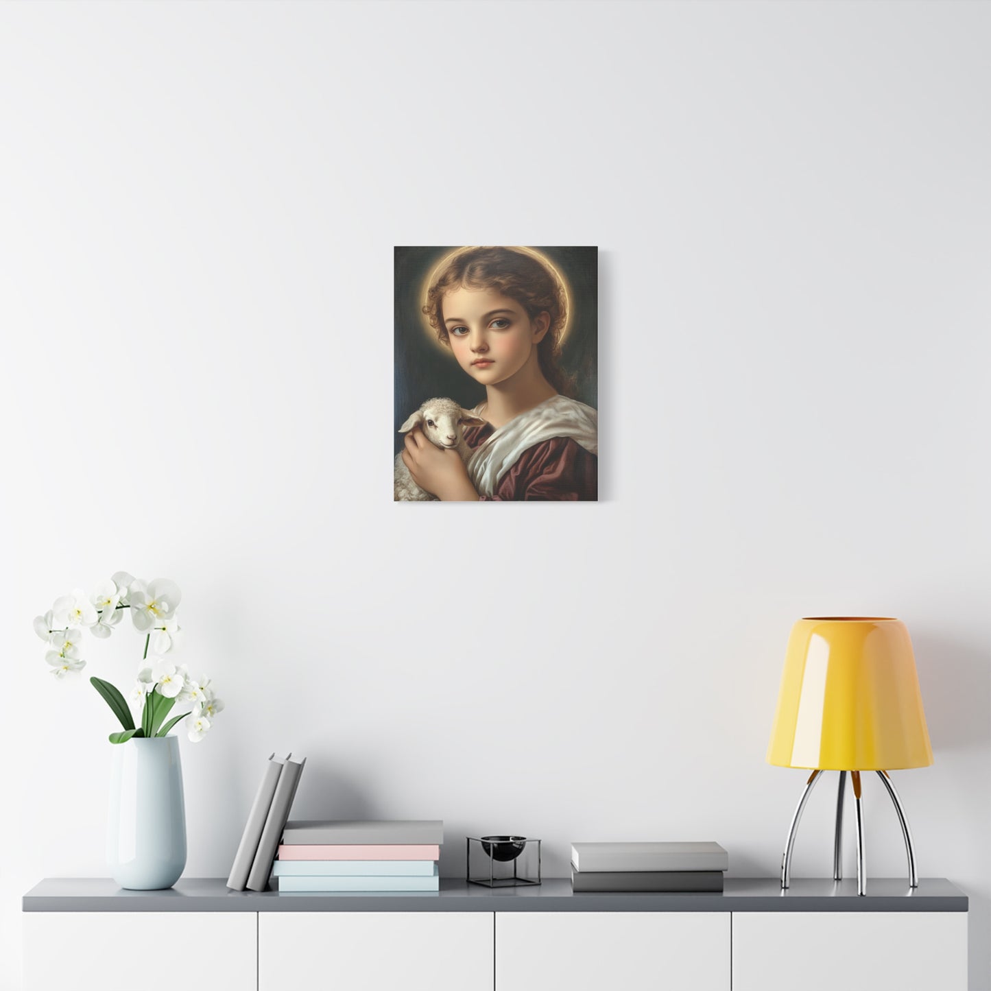 St. Agnes Catholic Canvas Wall Art, Christian Decor