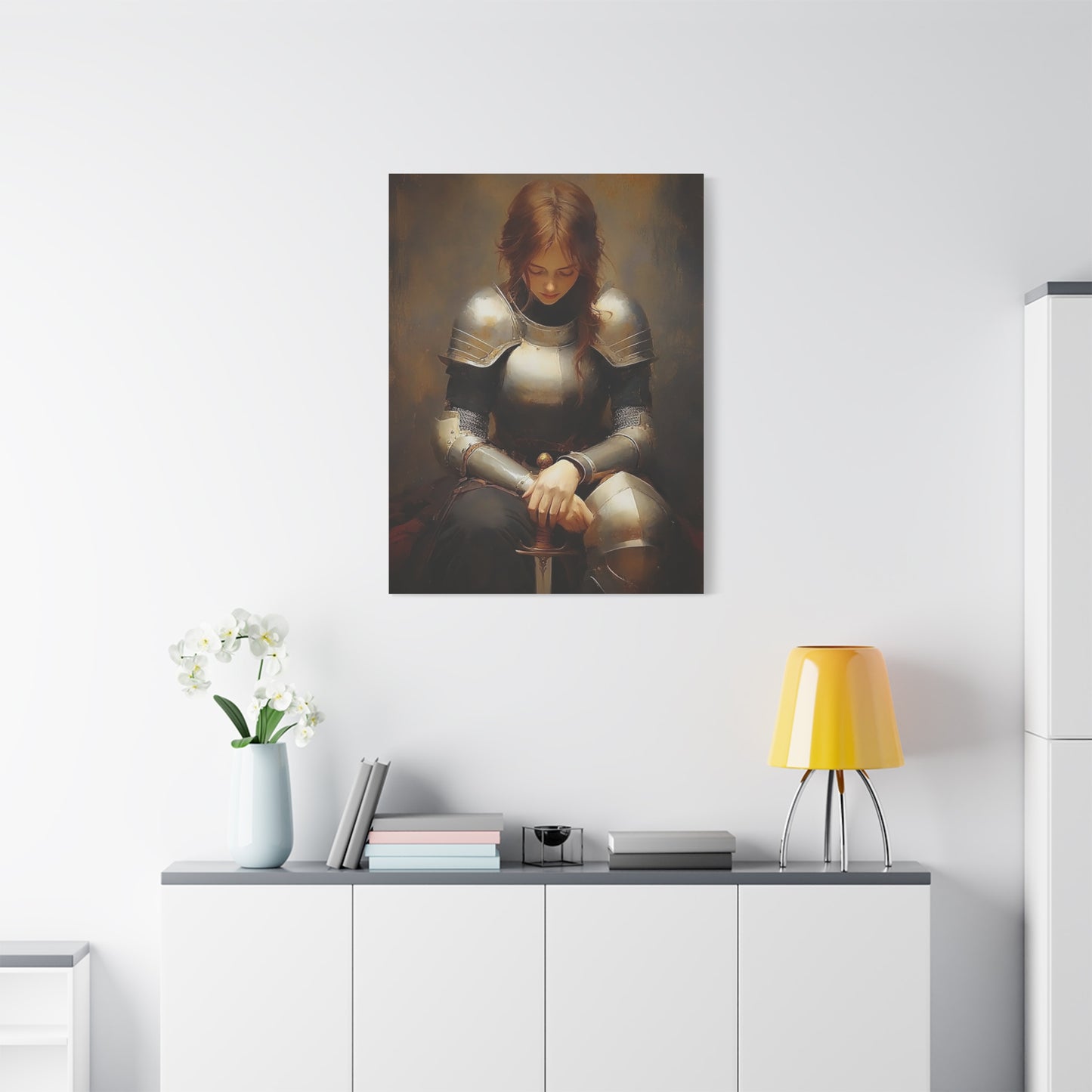 St. Joan of Arc Patron Catholic Canvas Wall Art, Christian Decor