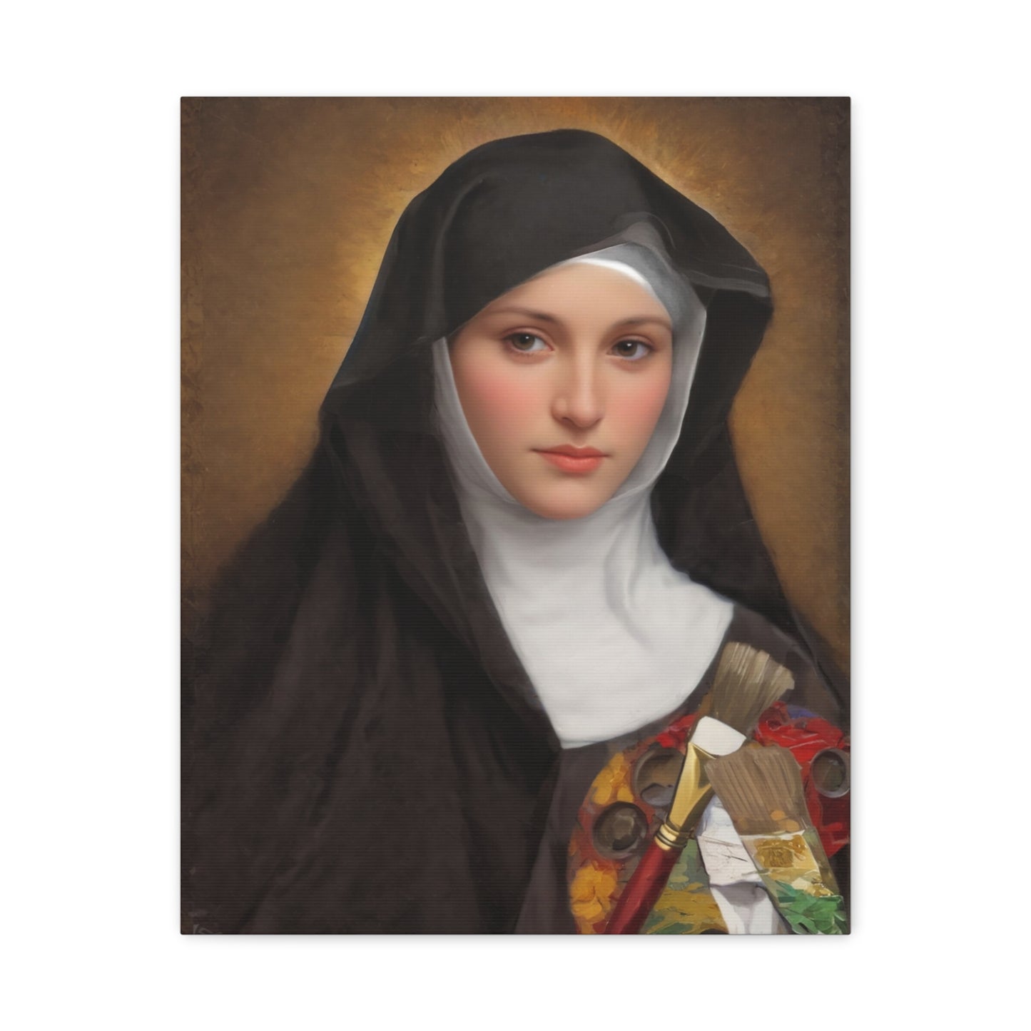 St. Catherine of Bologna Catholic Canvas Wall Art, Christian Decor