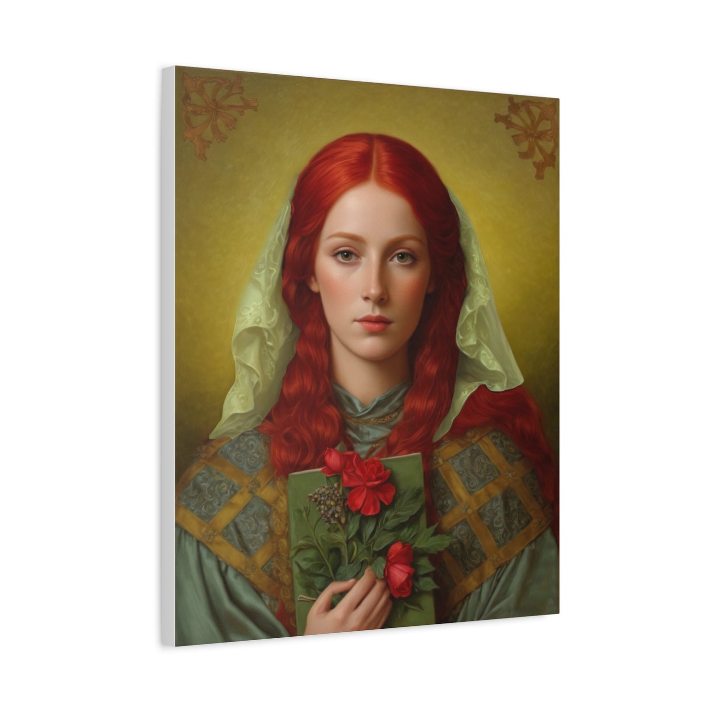 St. Dymphna Catholic Canvas Wall Art, Christian Decor