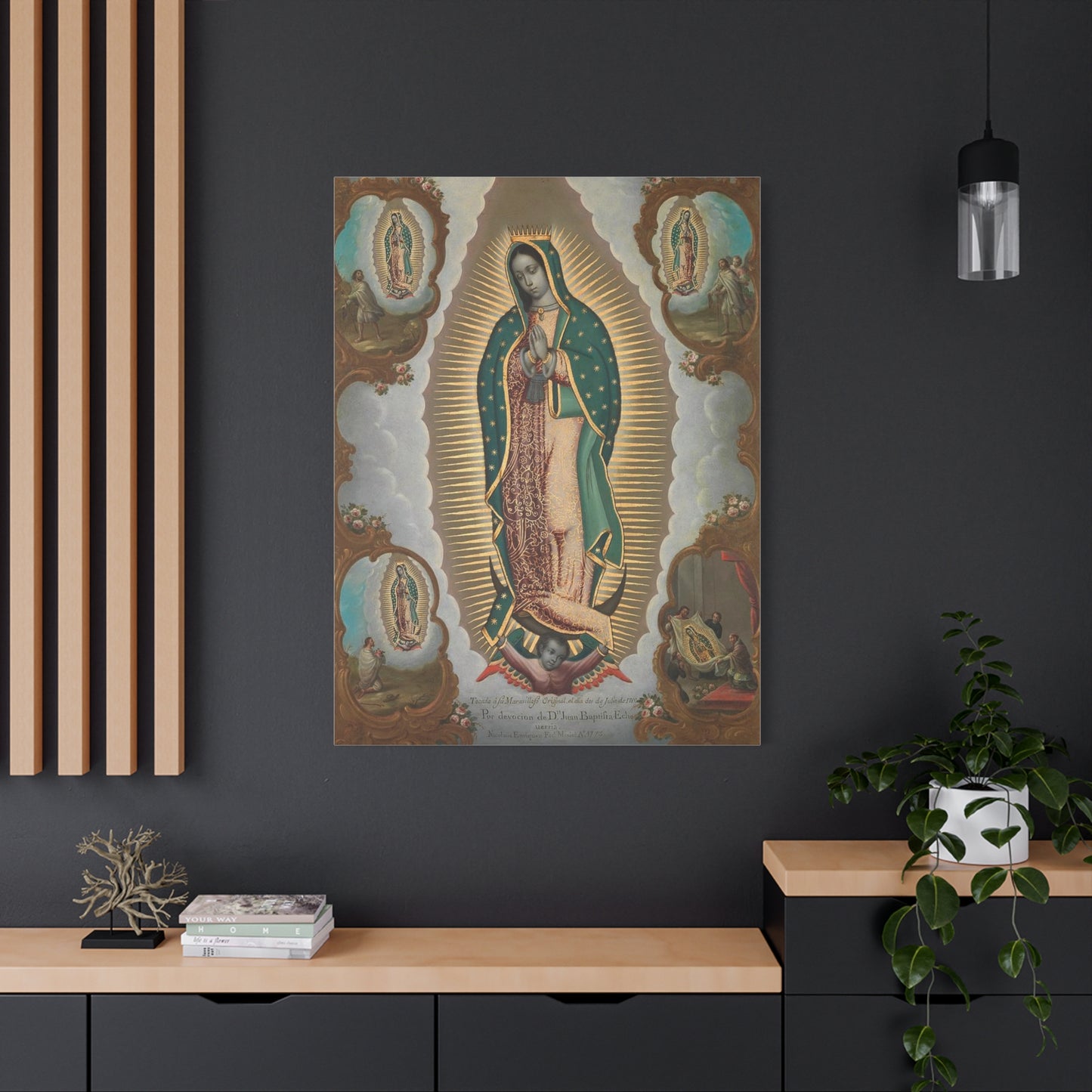 The Virgin of Guadalupe with the Four Apparitions Catholic HQ Print on Canvas Ready To Hang - Virgin Mary Canvas