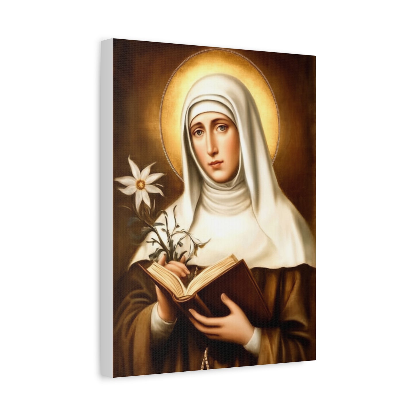 St. Catherine of Siena Catholic Canvas Wall Art, Christian Decor