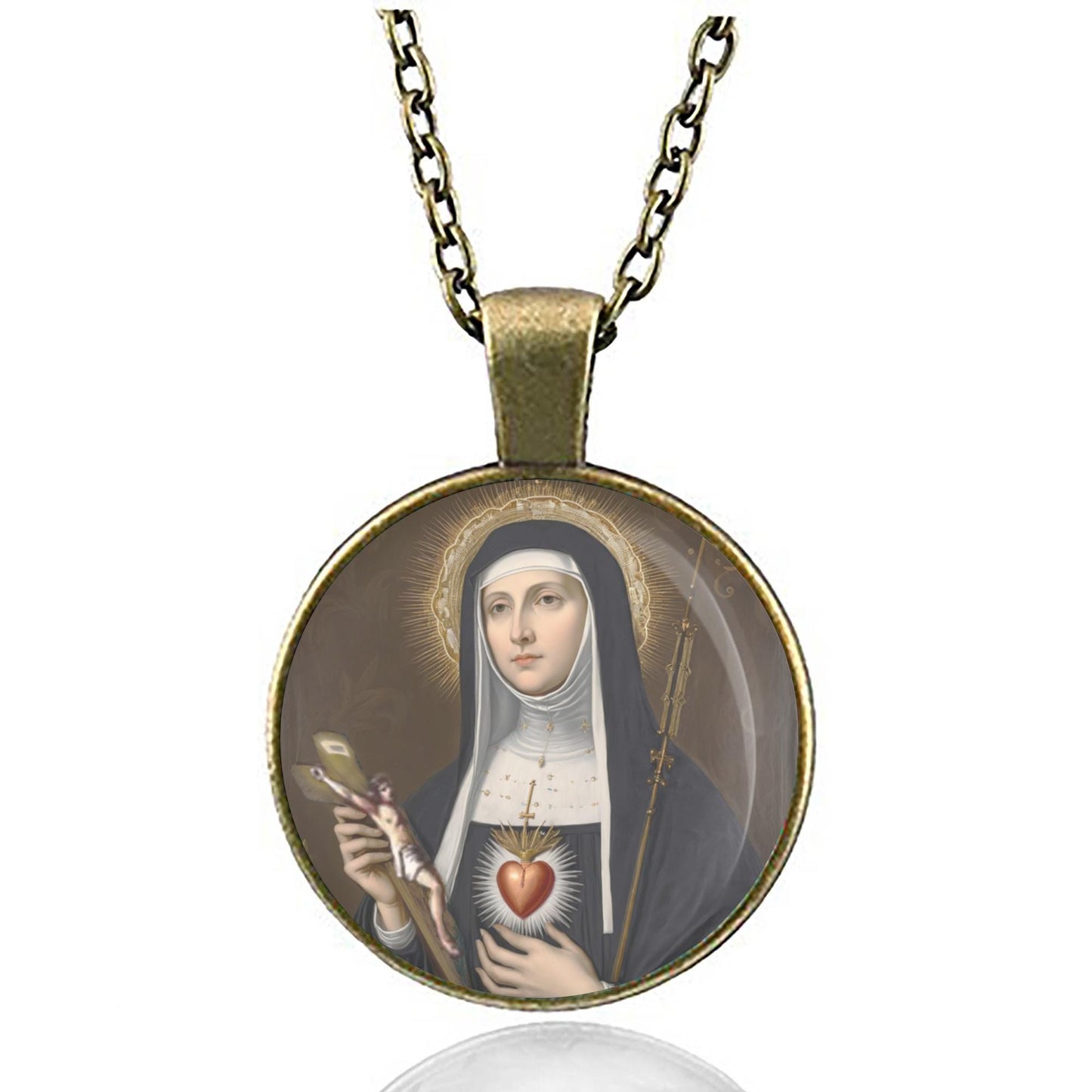 St Margaret Mary Alacoque Catholic Necklace Christian Patron Saint Medal Pendant / Jewelry