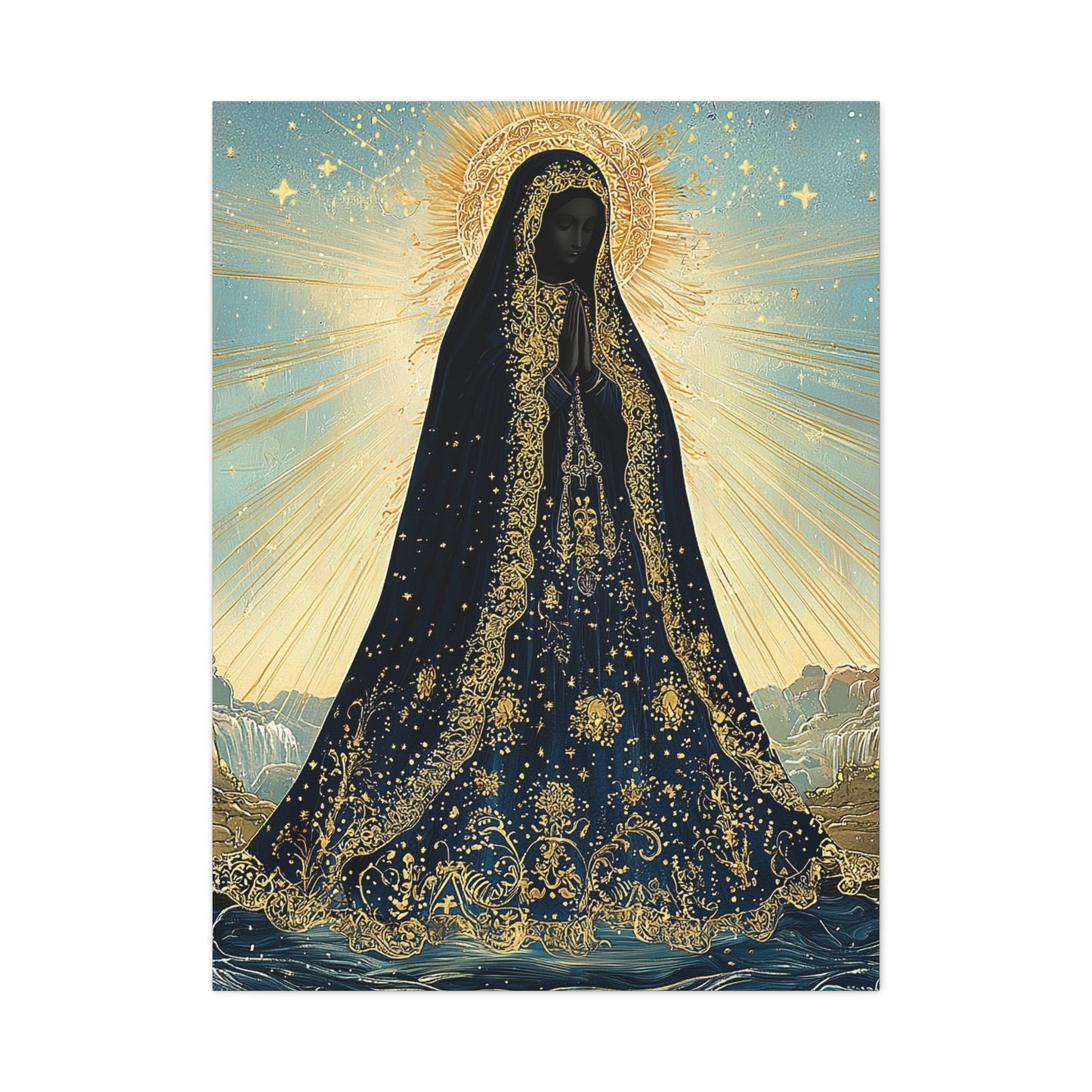 Our Lady Aparecida Canvas Print, Catholic Decor Wall, Gift Religious Christian