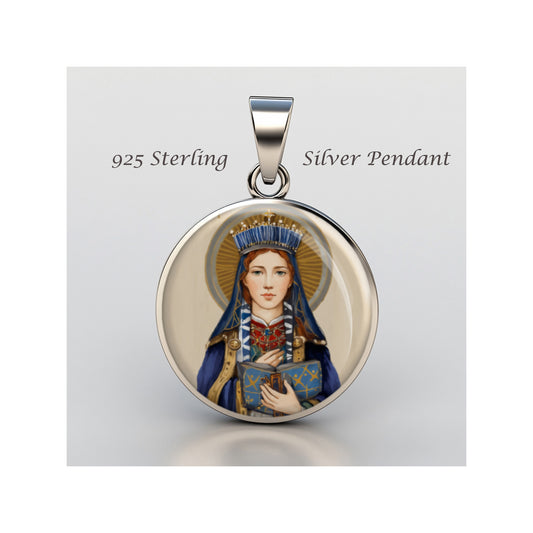 Saint Margaret Of Scotland Catholic sterling silver 925 Christian Medal Patron image 0