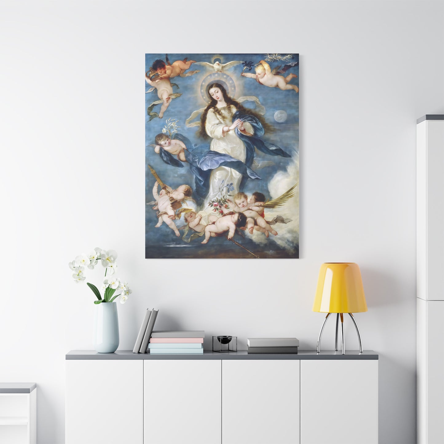 Ready To Hang - Mother Mary Immaculate Conception Catholic Canvas Wall Art, Christian Decor Our Lady