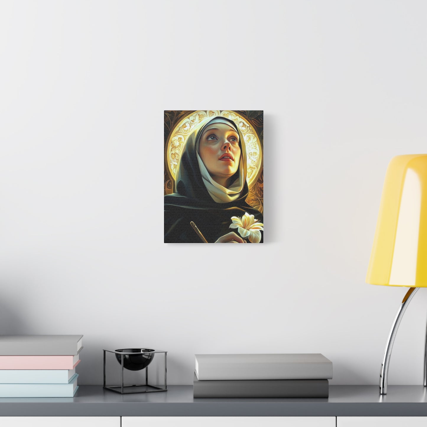 St. Catherine of Sweden Catholic Canvas Wall Art, Christian Decor
