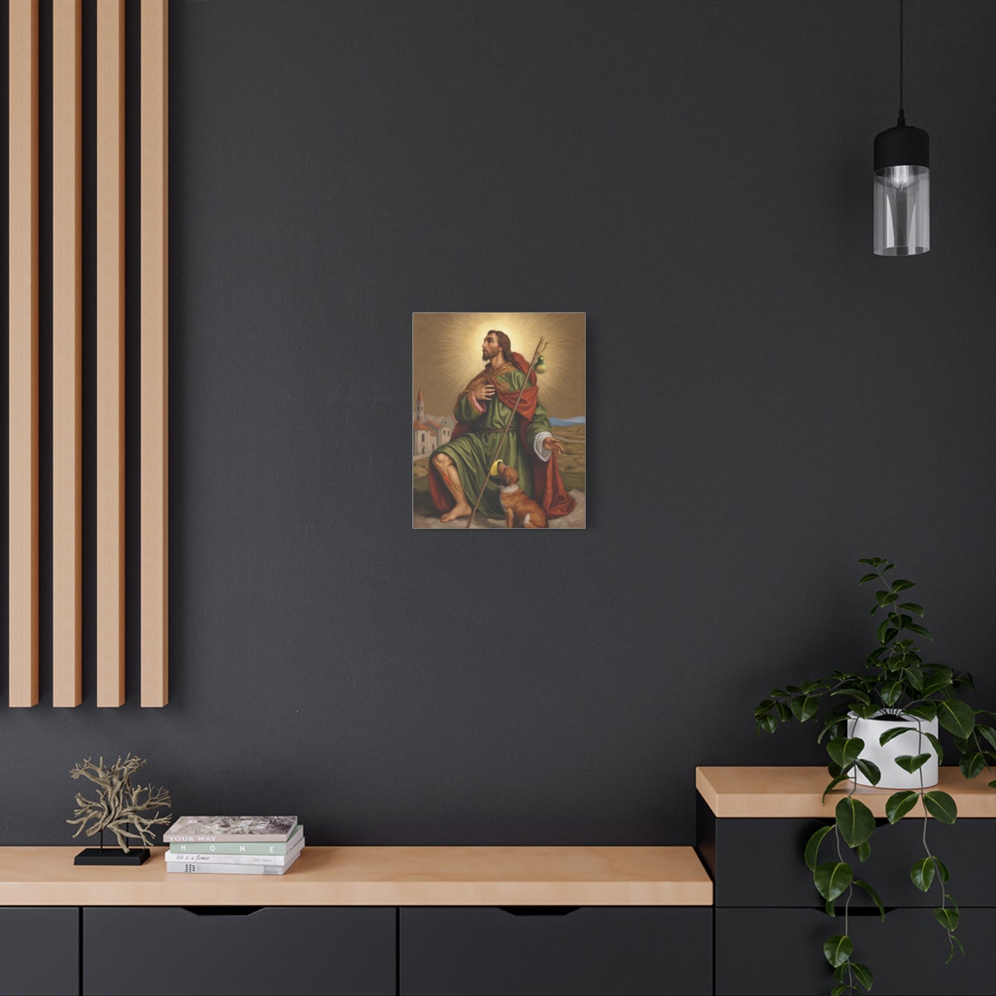 Ready To Hang - St. Roch Rocco Catholic Canvas Wall Art, Christian Decor