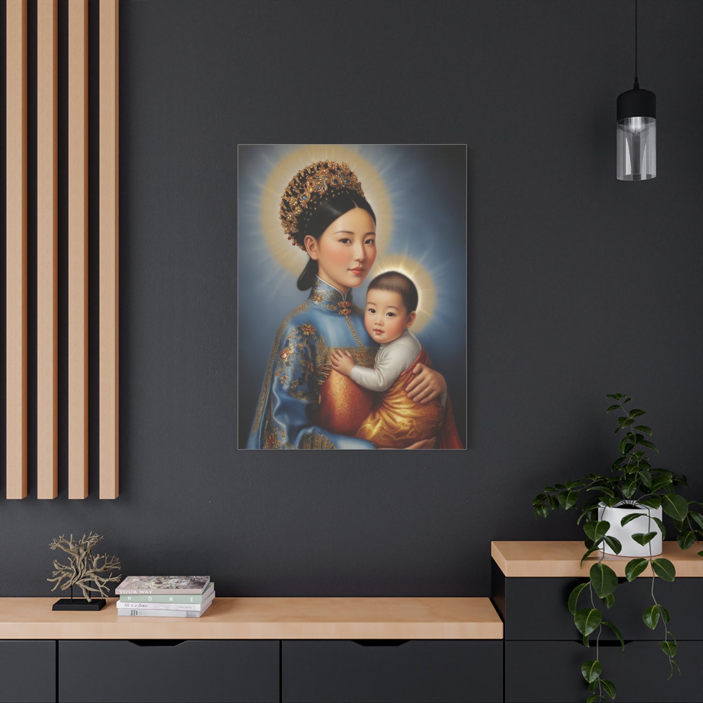 Our Lady of China Virgin Mary Catholic Canvas Wall Art, Christian Decor