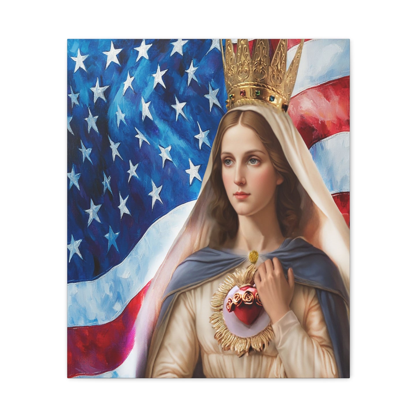 Ready to Hang - Mary Our Lady of America Catholic Canvas Wall Art, Christian Decor