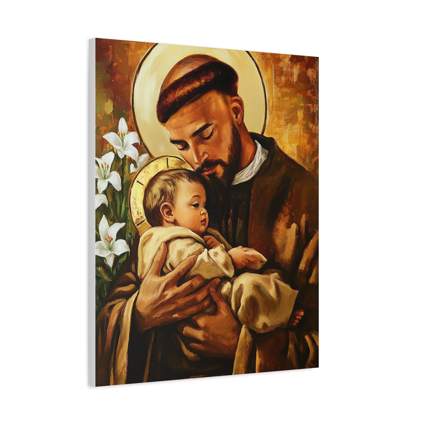 St. Anthony of Padua Canvas Print, Catholic Decor Wall, Gift Religious Christian