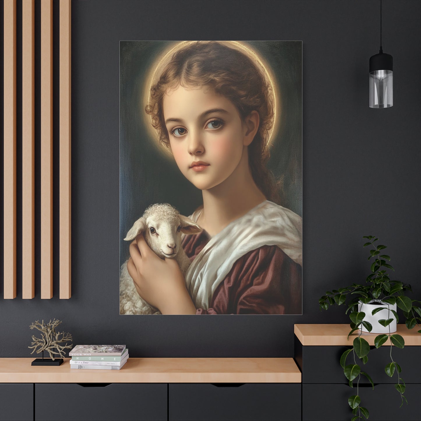 St. Agnes Catholic Canvas Wall Art, Christian Decor