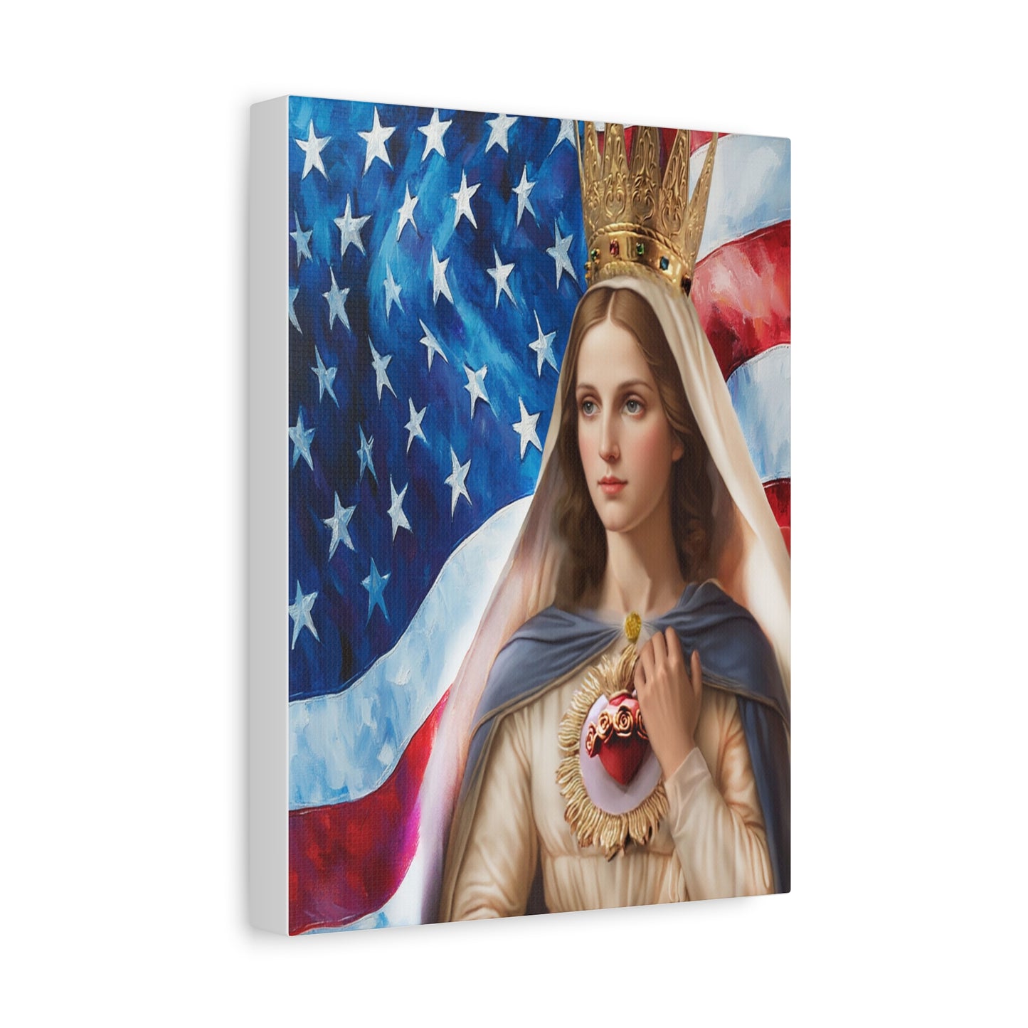 Ready to Hang - Mary Our Lady of America Catholic Canvas Wall Art, Christian Decor