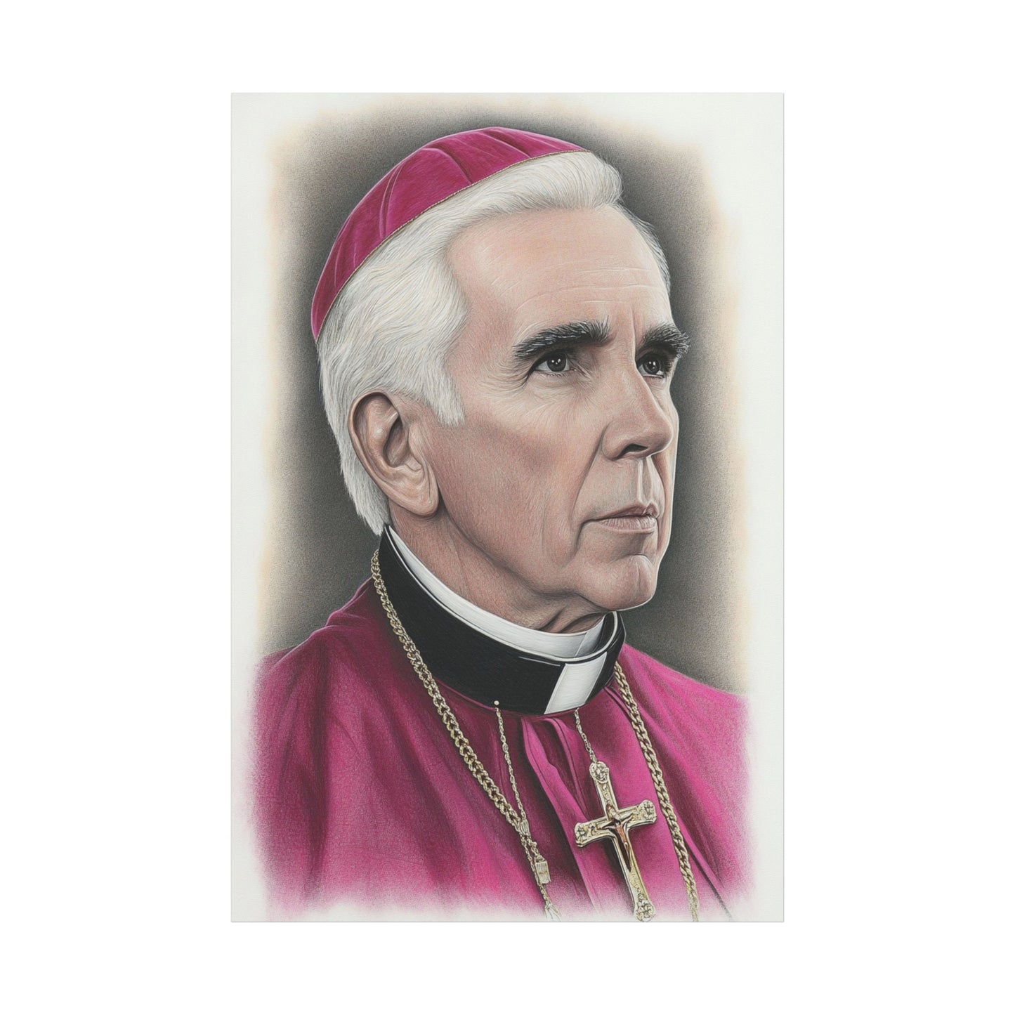 Bishop Fulton Sheen Canvas Print, Catholic Decor Wall, Gift Religious Christian