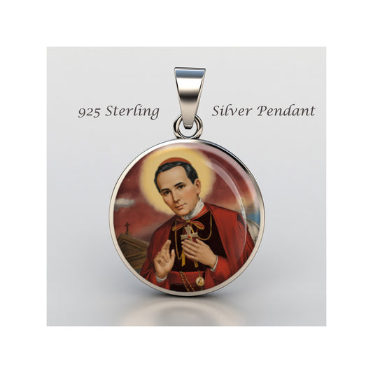Saint John Neumann Catholic sterling silver 925 Christian Medal Patron Pendant image 0