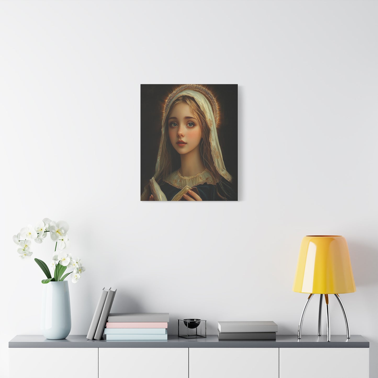 St. Hildegard of Bingen Catholic Canvas Wall Art, Christian Decor