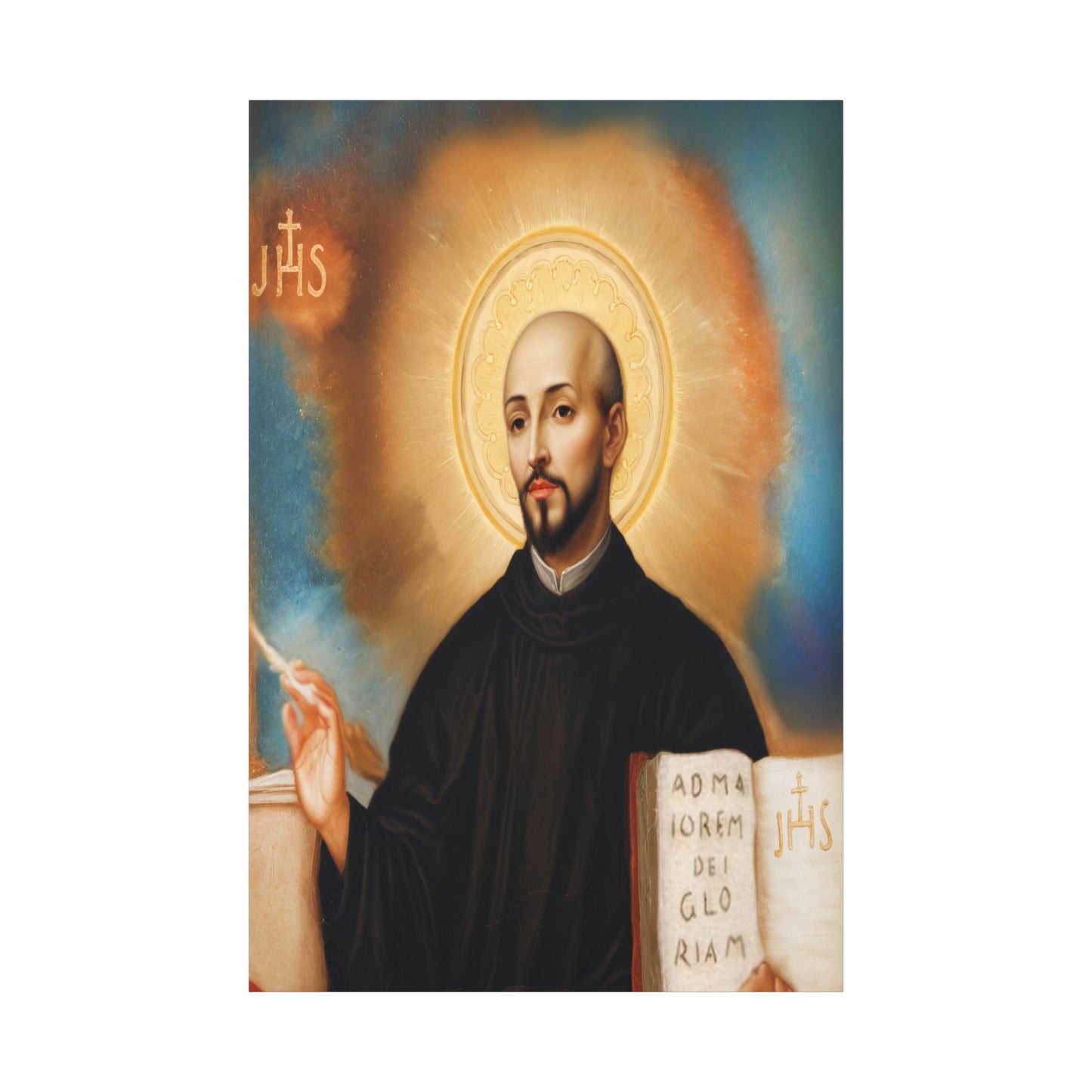 St. Ignatius of Loyola Catholic Canvas Wall Art, Christian Decor