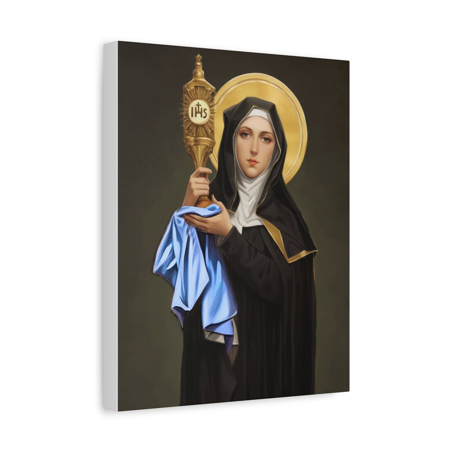 St. Clare of Assisi Catholic Canvas Wall Art, Christian Decor