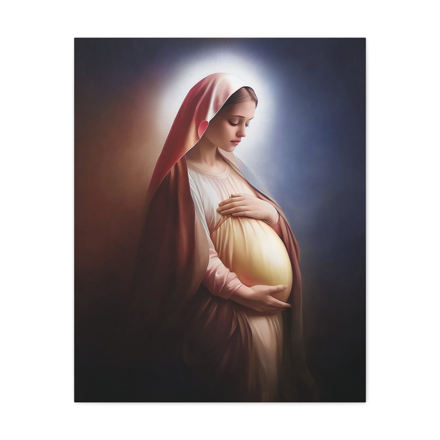Ready To Hang - Pregnant Mother Mary Catholic Canvas Wall Art, Christian Decor