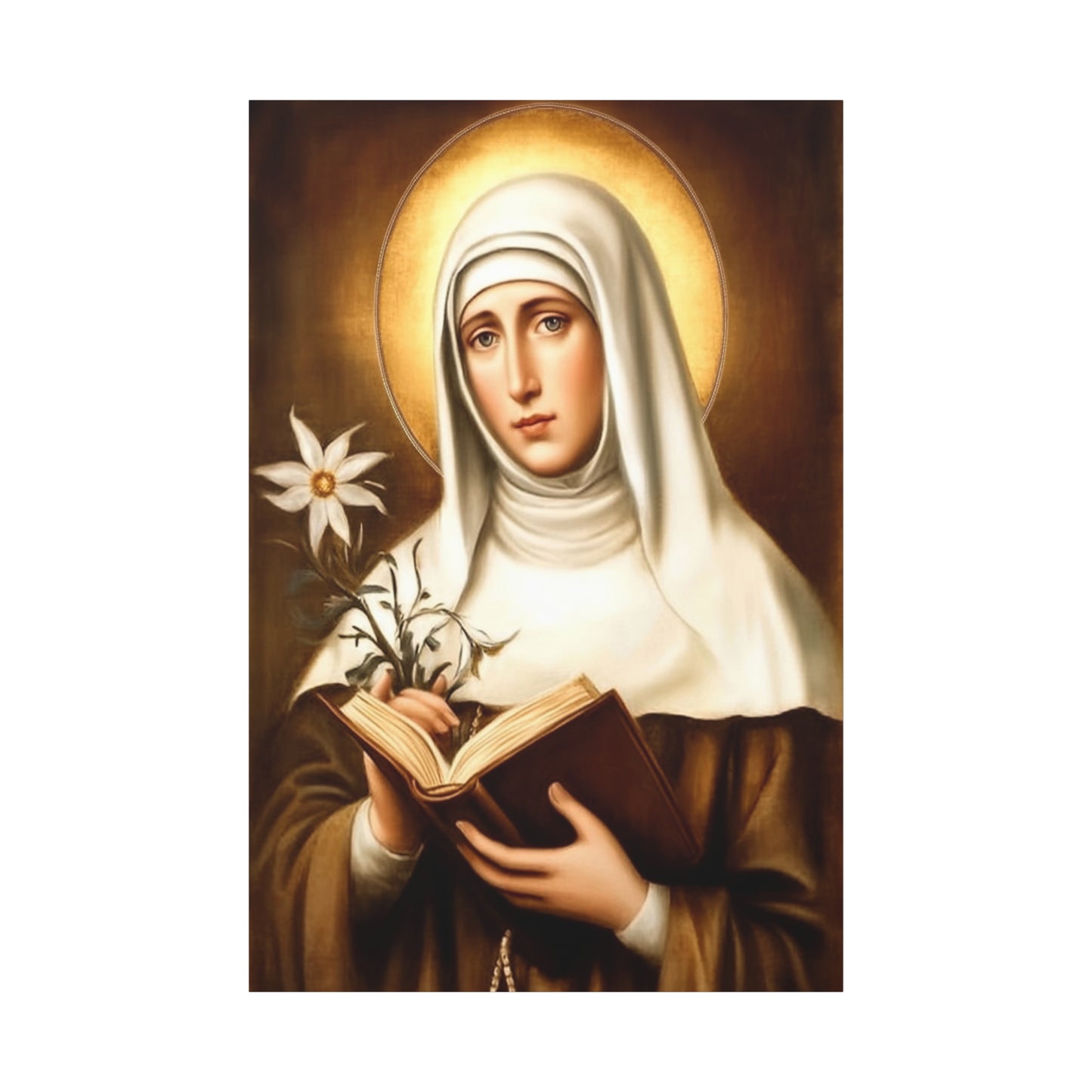 St. Catherine of Siena Catholic Canvas Wall Art, Christian Decor