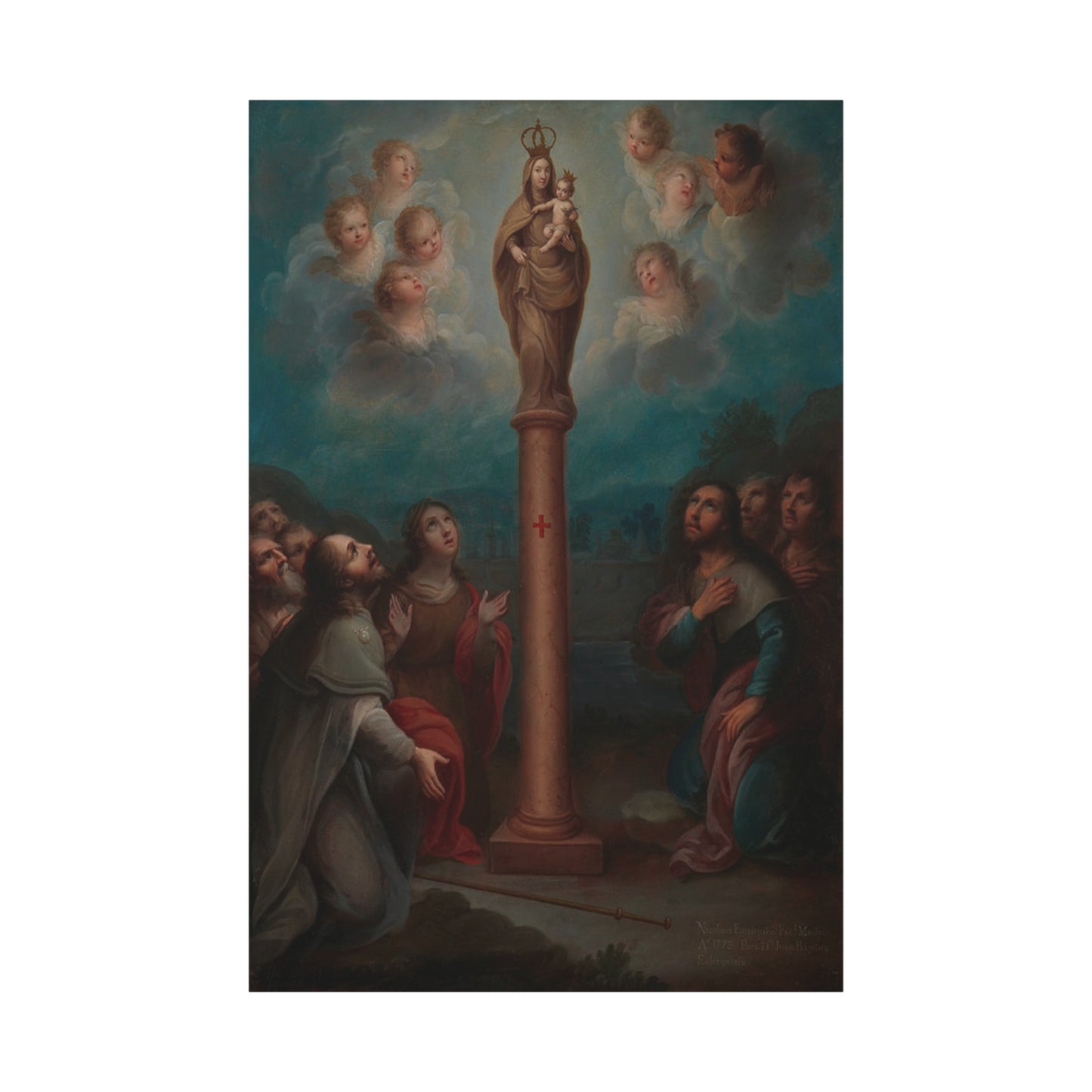 The Apparition of the Virgin of El Pilar to St. James Catholic HQ Print on Canvas Ready To Hang - Virgin Mary Canvas
