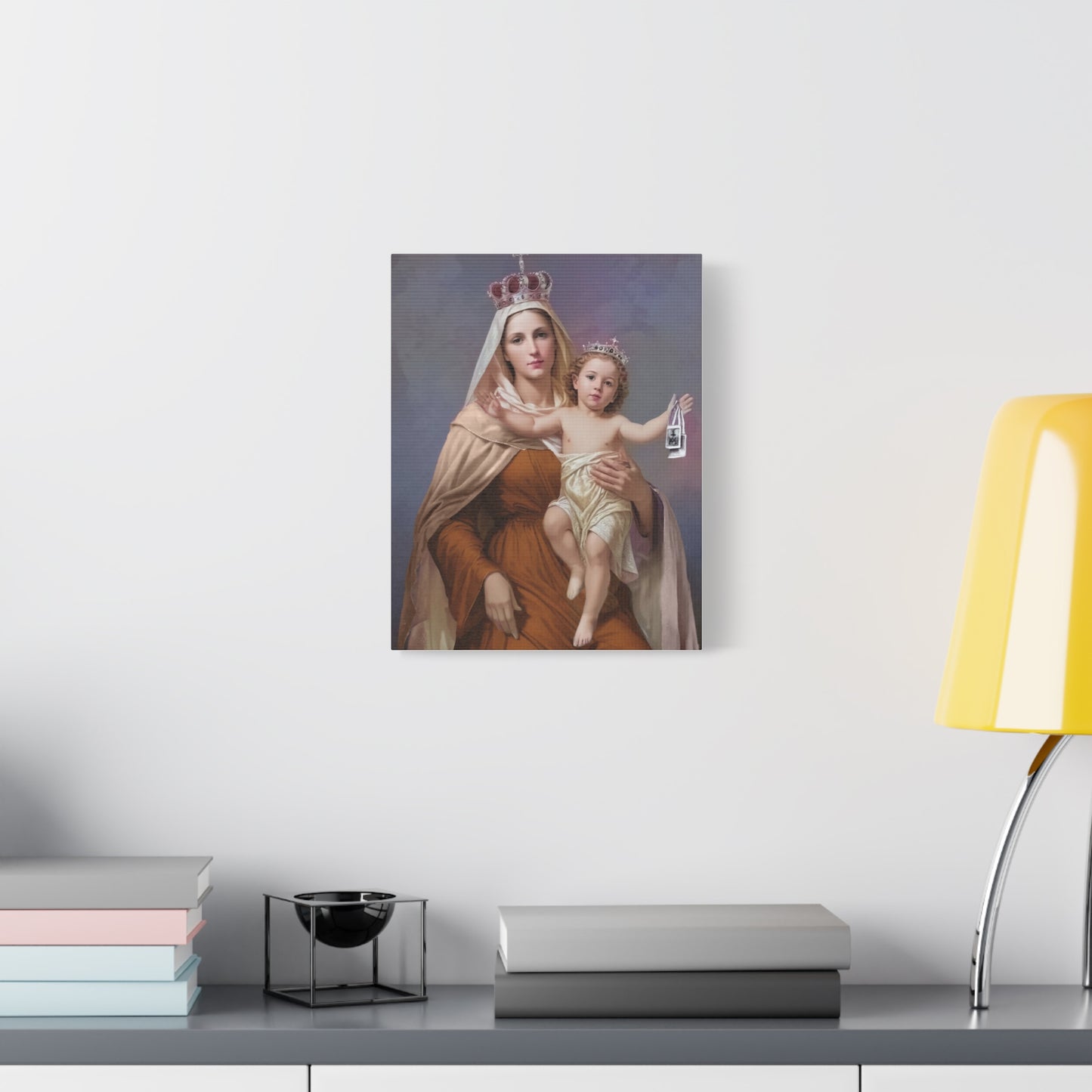 Our Lady of Mount Carmel Catholic Canvas Wall Art, Christian Decor