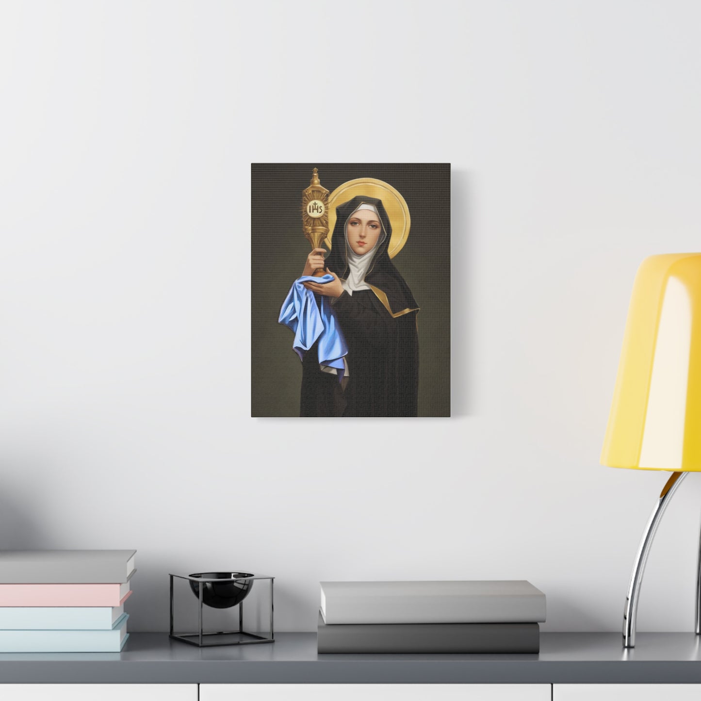 St. Clare of Assisi Catholic Canvas Wall Art, Christian Decor