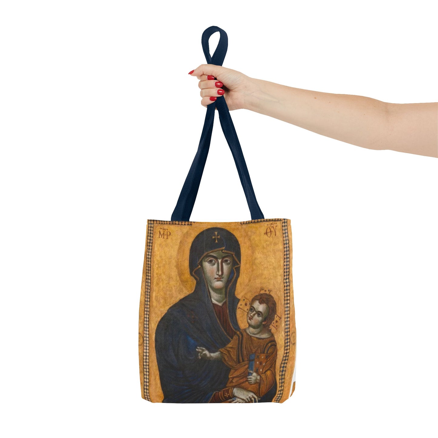 Salus Populi Romani Floral Tote Bag | Catholic Eco-Friendly Shopper | Gift for Spirituality Lovers
