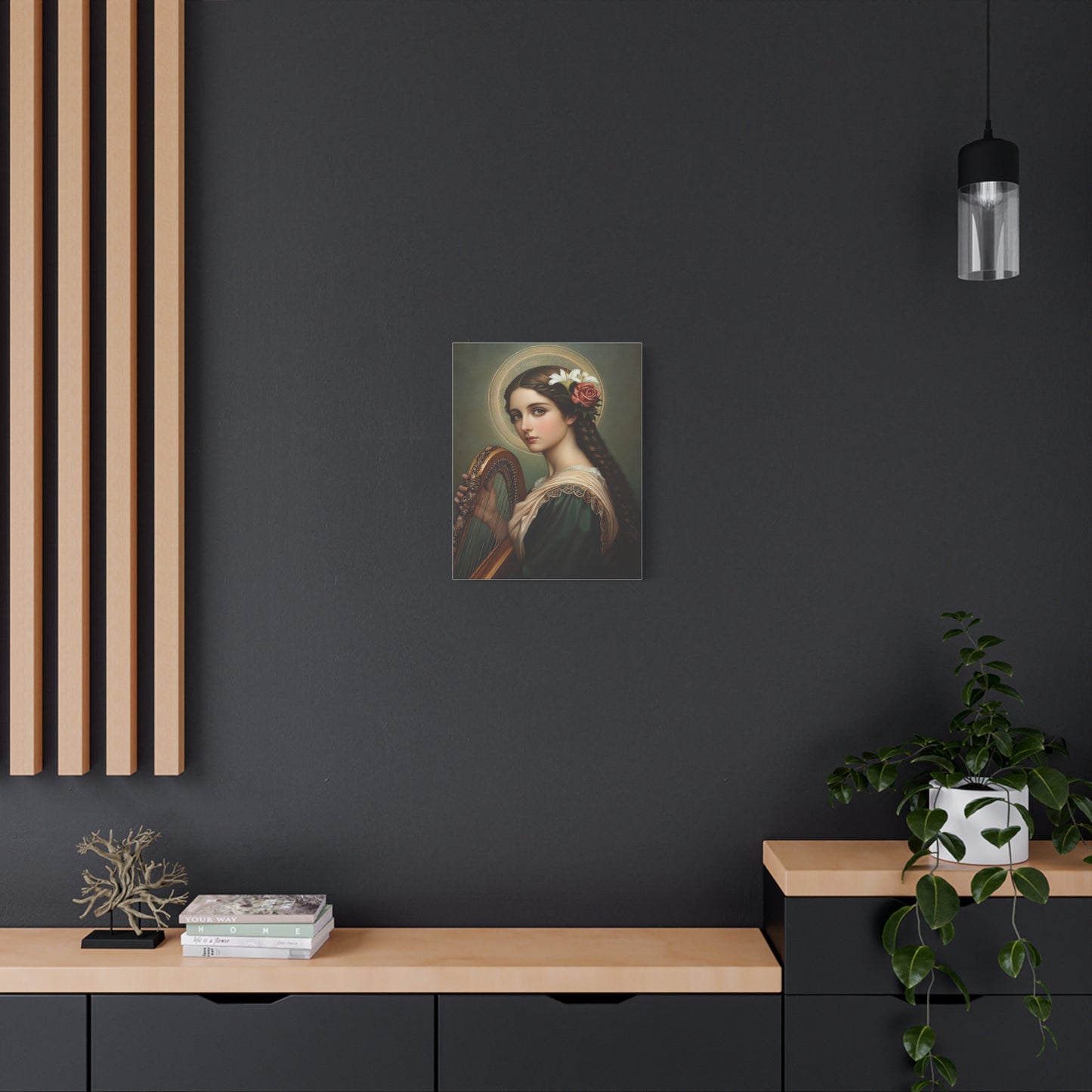 St. Cecilia Catholic Canvas Wall Art, Christian Decor