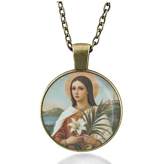 St Maria Goretti Patronness of Children, Purity Catholic Necklace Medal Pendant