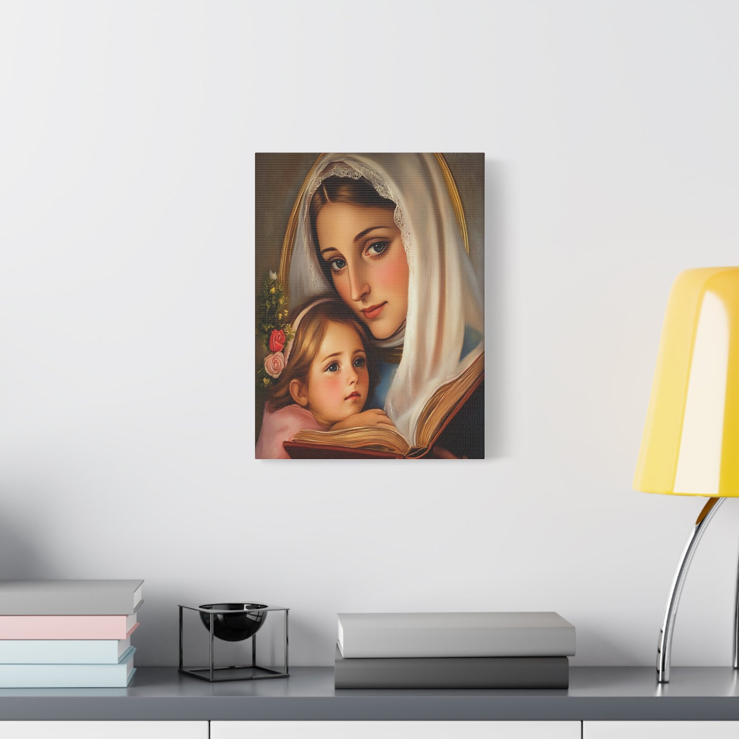 St. Anne and Mary Canvas Print, Catholic Decor Wall, Gift Religious Christian