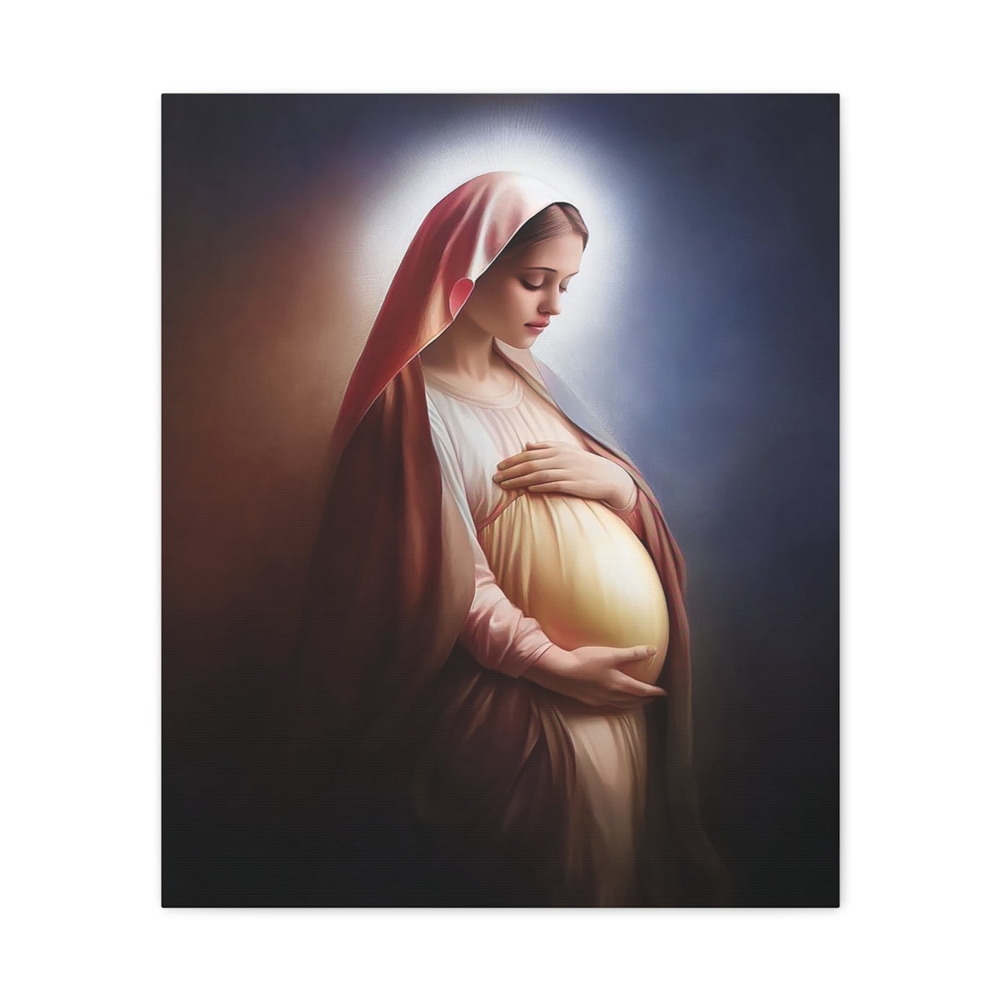 Ready To Hang - Pregnant Mother Mary Catholic Canvas Wall Art, Christian Decor