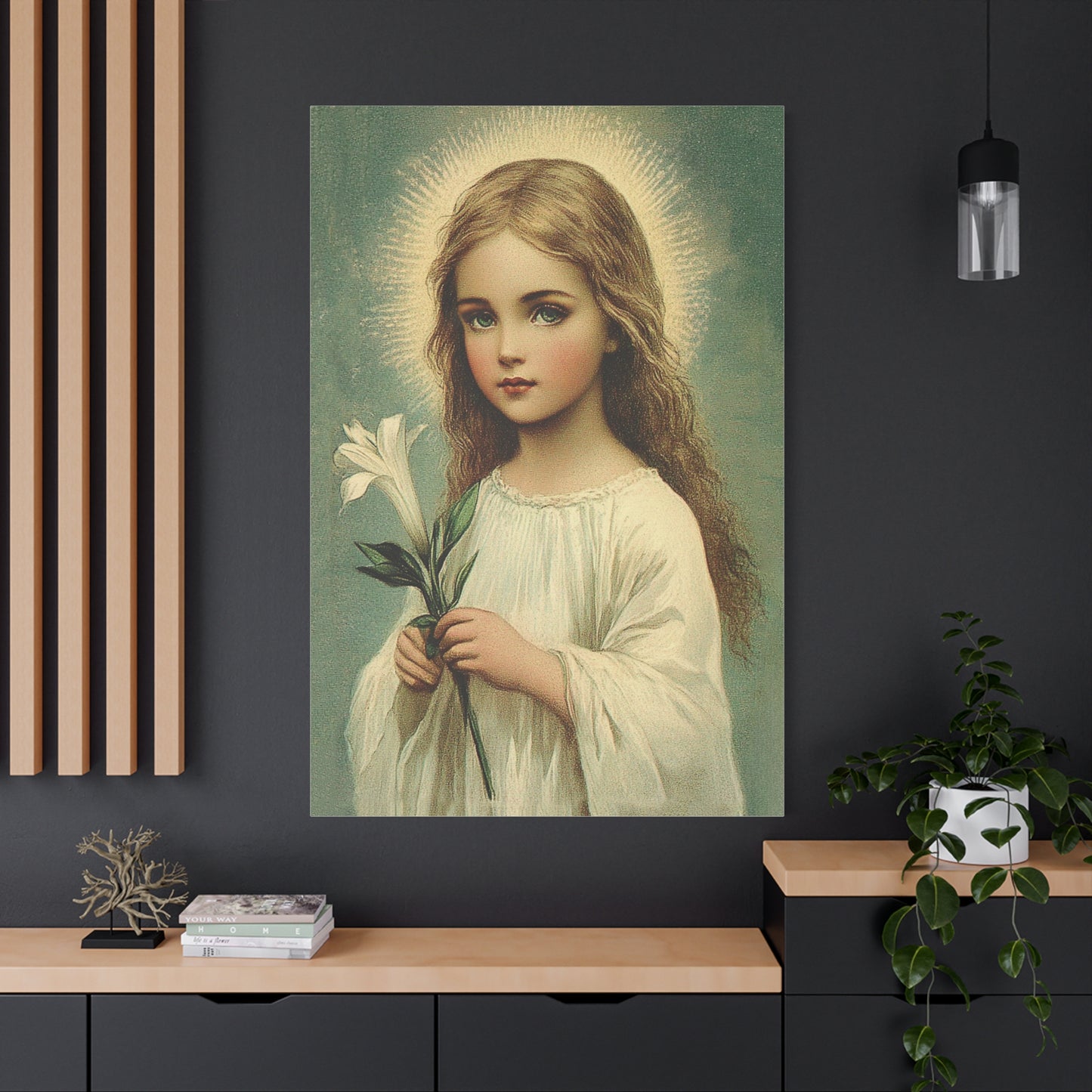 Child Mary Catholic Canvas Wall Art, Christian Decor