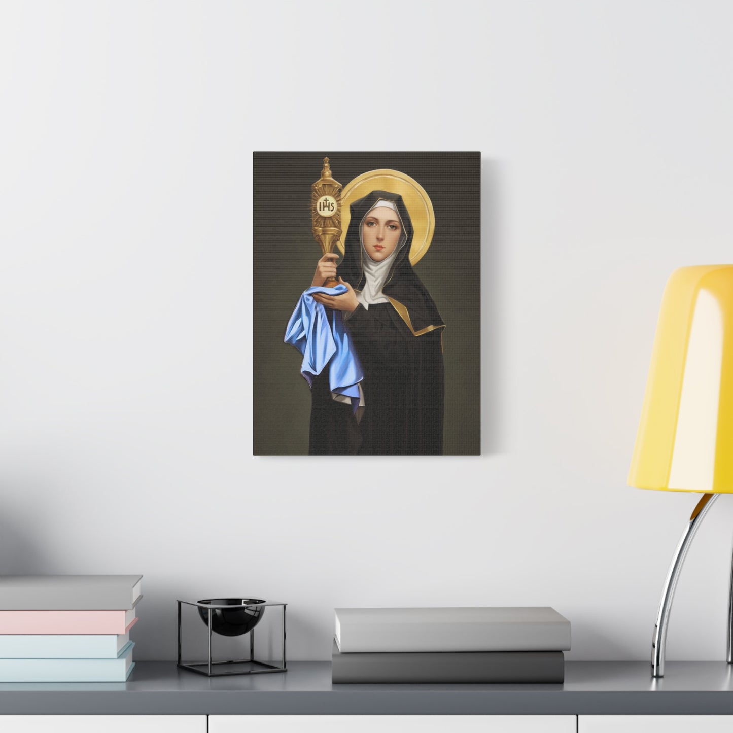 St. Clare of Assisi saint Catholic Canvas Wall Art, Christian Decor