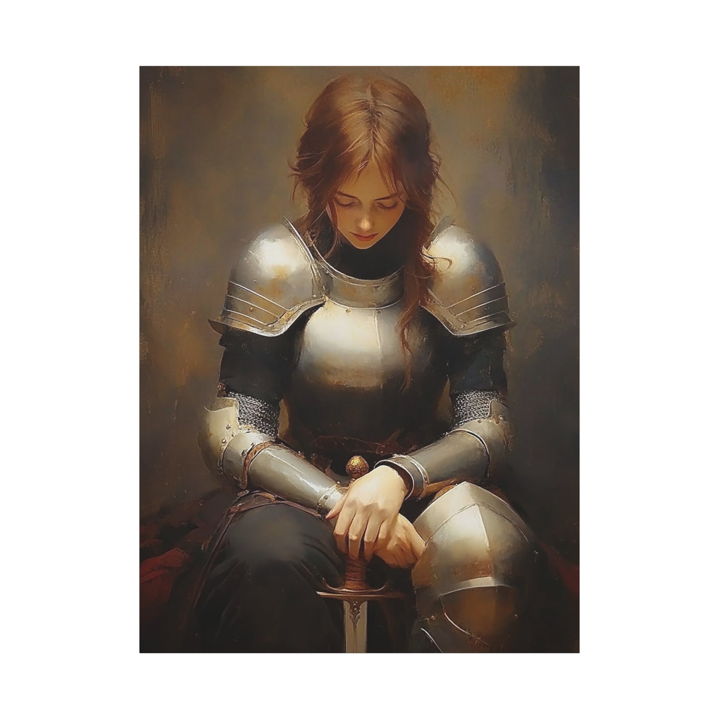 St. Joan of Arc Patron Catholic Canvas Wall Art, Christian Decor