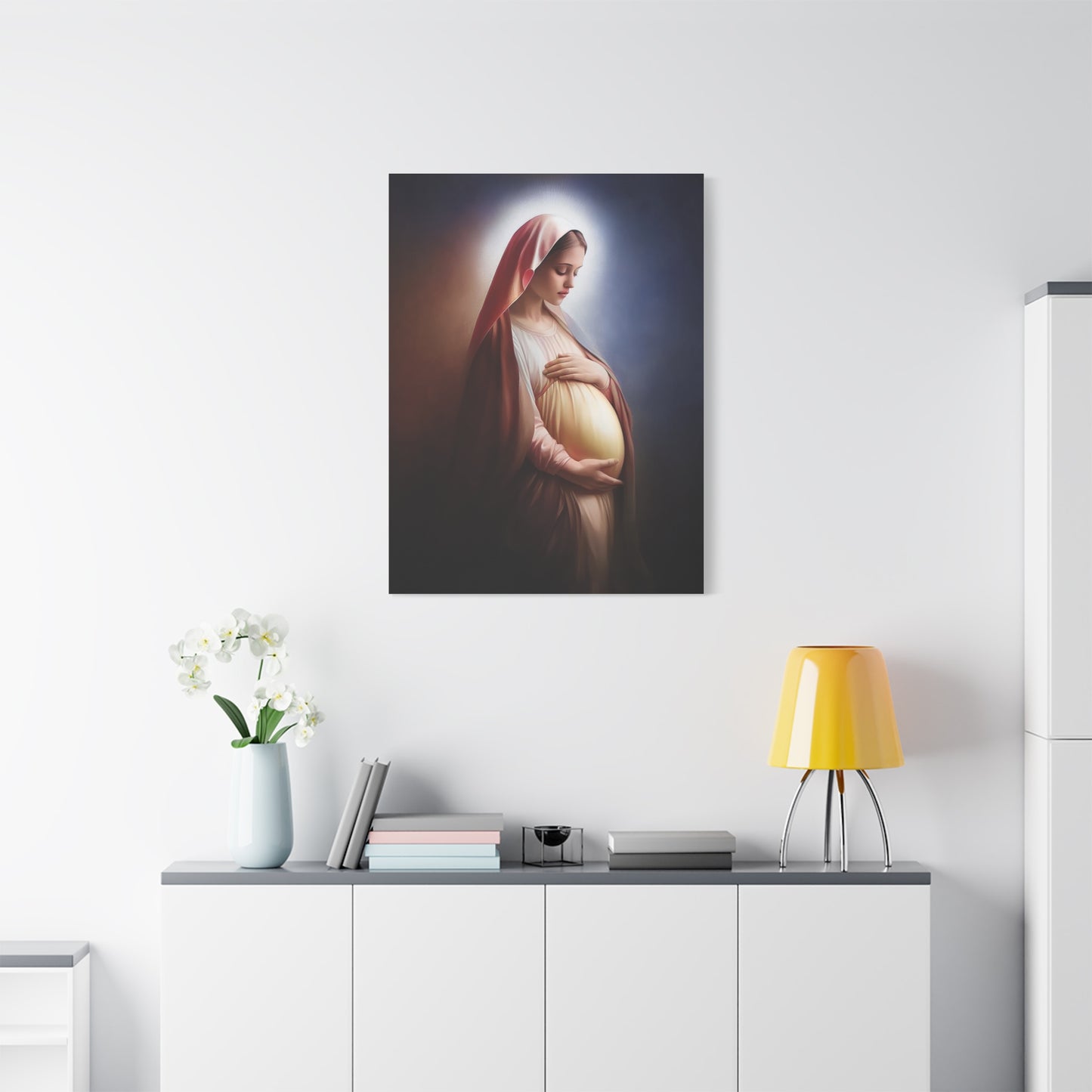 Ready To Hang - Pregnant Mother Mary Catholic Canvas Wall Art, Christian Decor