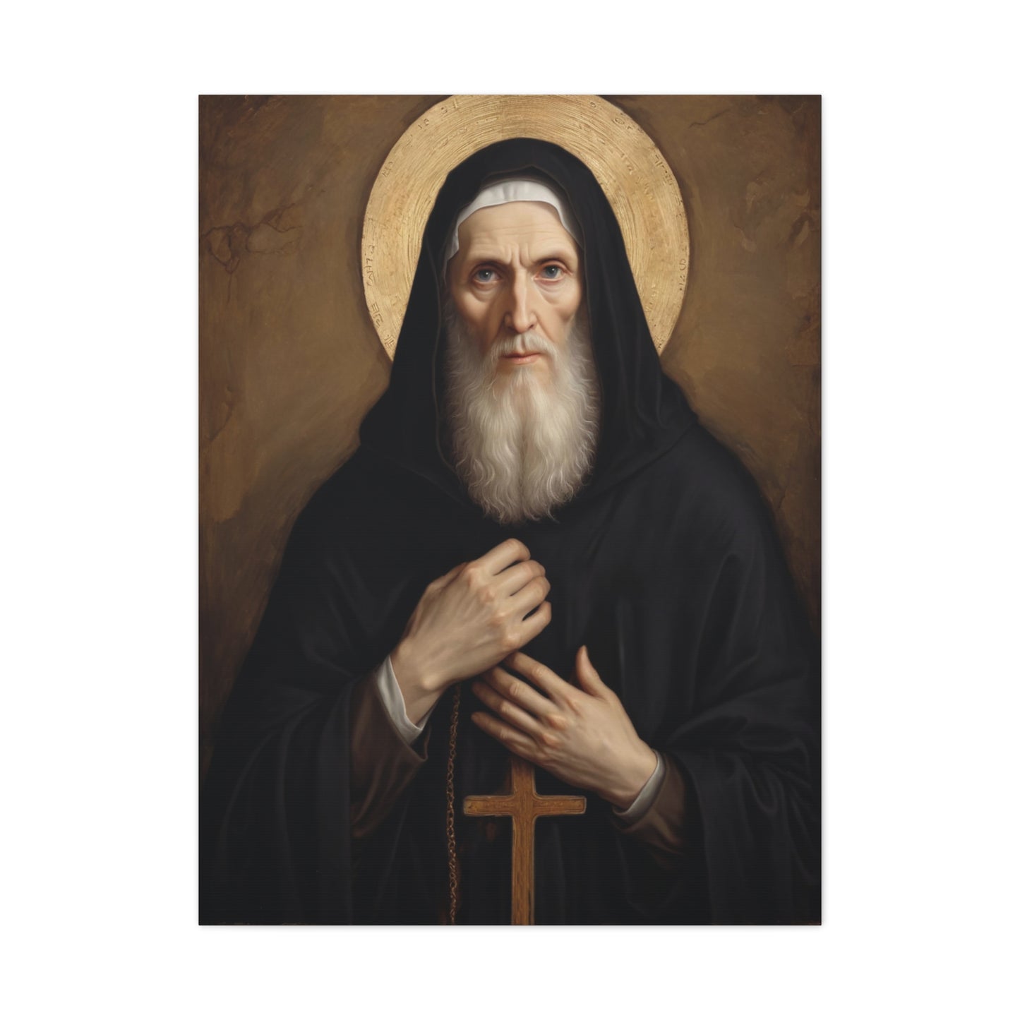 St Benedict of Nursia Canvas Print, Catholic Decor Wall, Gift Religious Christian
