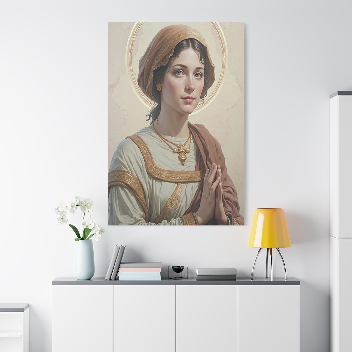 St. Flavia Domitilla Catholic Canvas Wall Art, Christian Decor